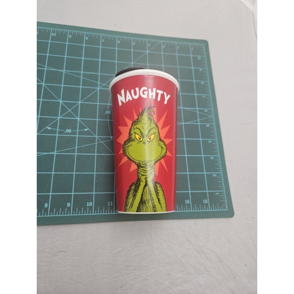 Dr. Seuss The Grinch Naughty Christmas Holiday Ceramic Travel Tumbler Cup Mug